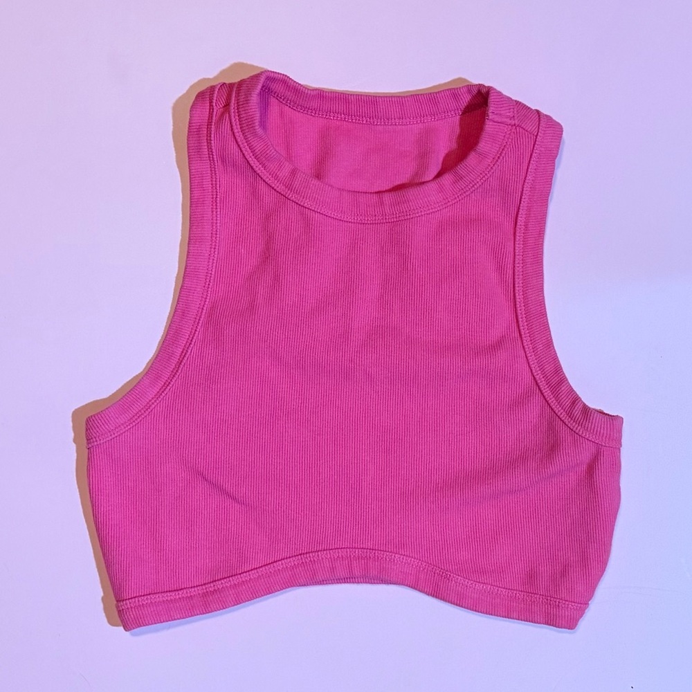 Pink Sleeveless Crop Top